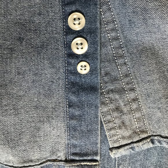 The Disney Store Winnie the Pooh Embroidered Blue Denim Button-Down Shirt - Picture 8 of 10